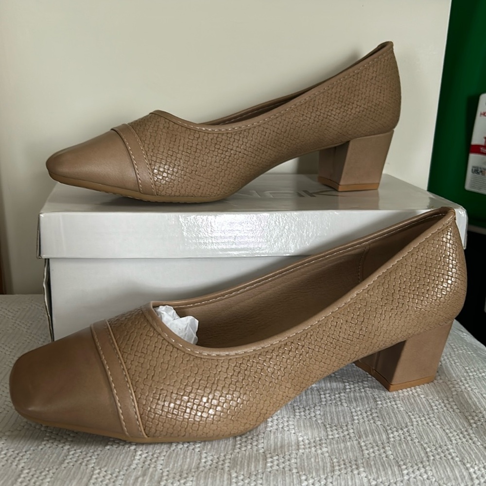 Tan 2 inch block heels